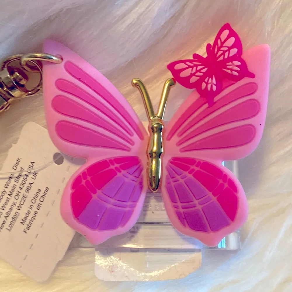 Butterfly Pink Sanitizer Holder